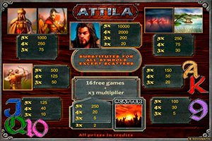 Играть бесплатно игровой автомат Attila