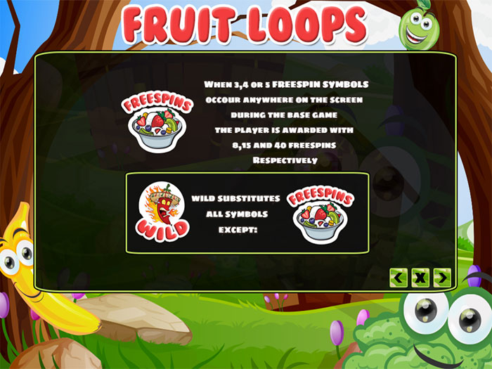 Вайл символы в игровом автомате Fruit Loops от компании PlayPearls