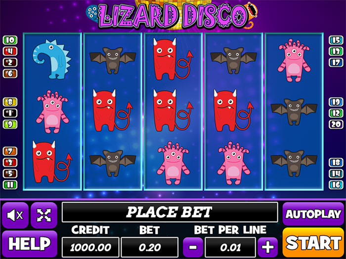 Играть в игровой автомат Lizard Disco от компании PlayPearls