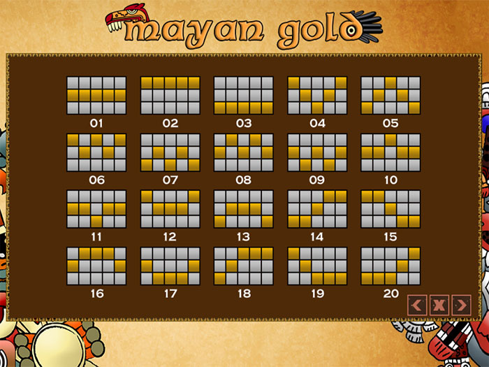 автомат Mayan Gold от компании PlayPearls - Линии