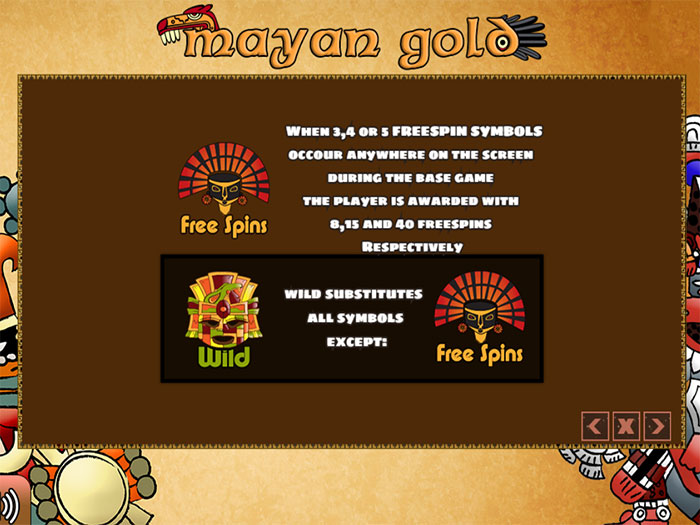 автомат Mayan Gold от компании PlayPearls - Символы