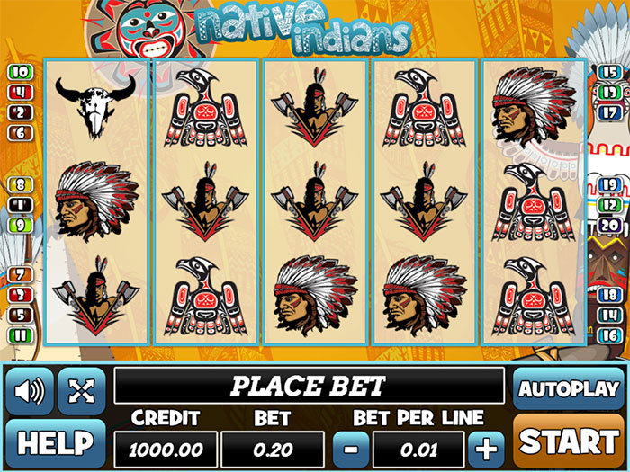 Играть в игровой автомат Native Indians от компании PlayPearls